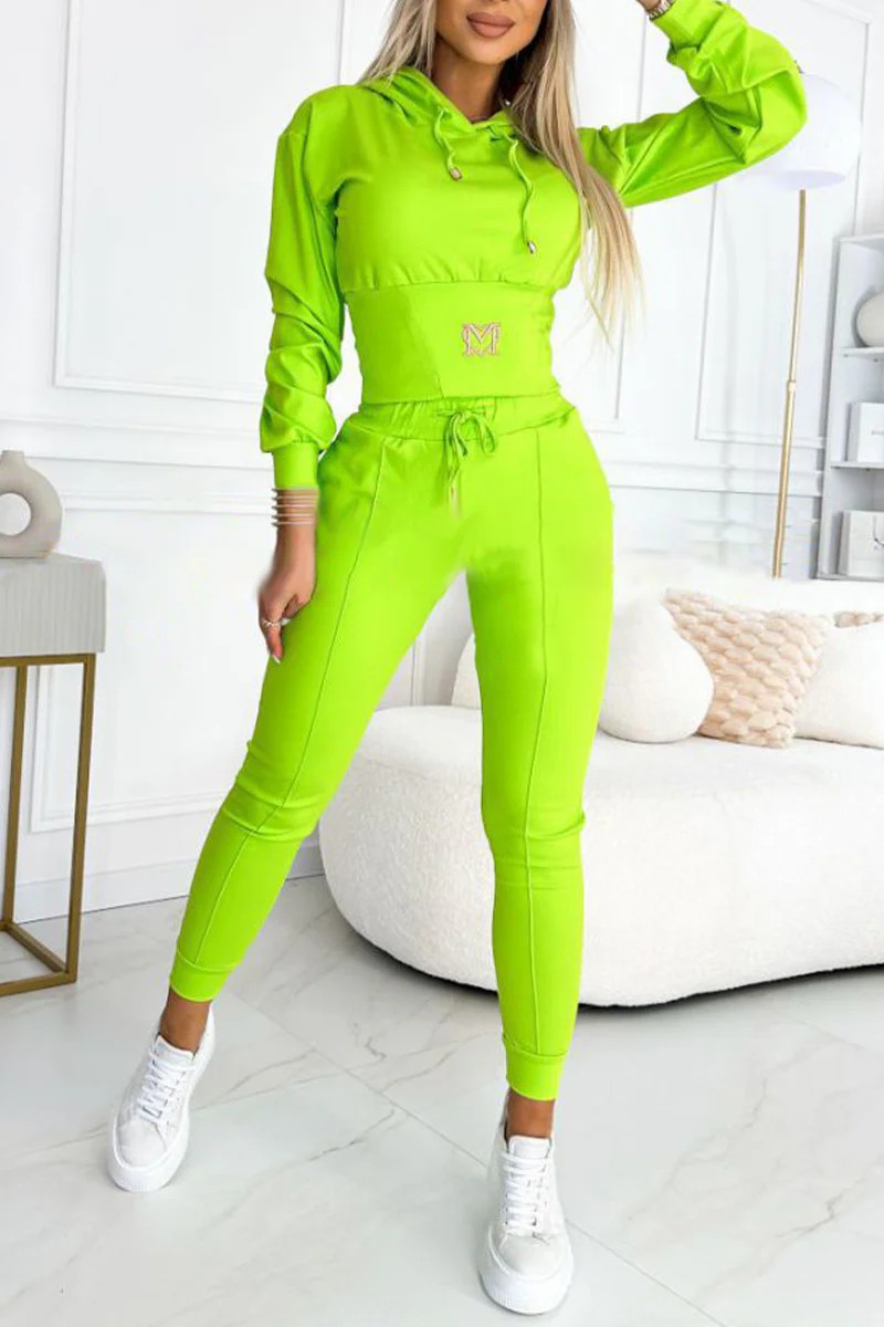 Women's Cinched-Waist Hooded Sweatsuit Set