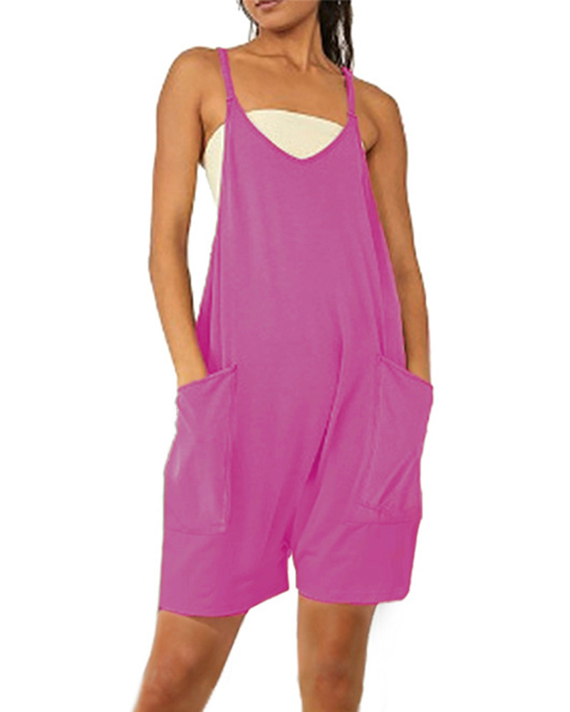 Women's Sleeveless Zip Pocket Jumpsuit