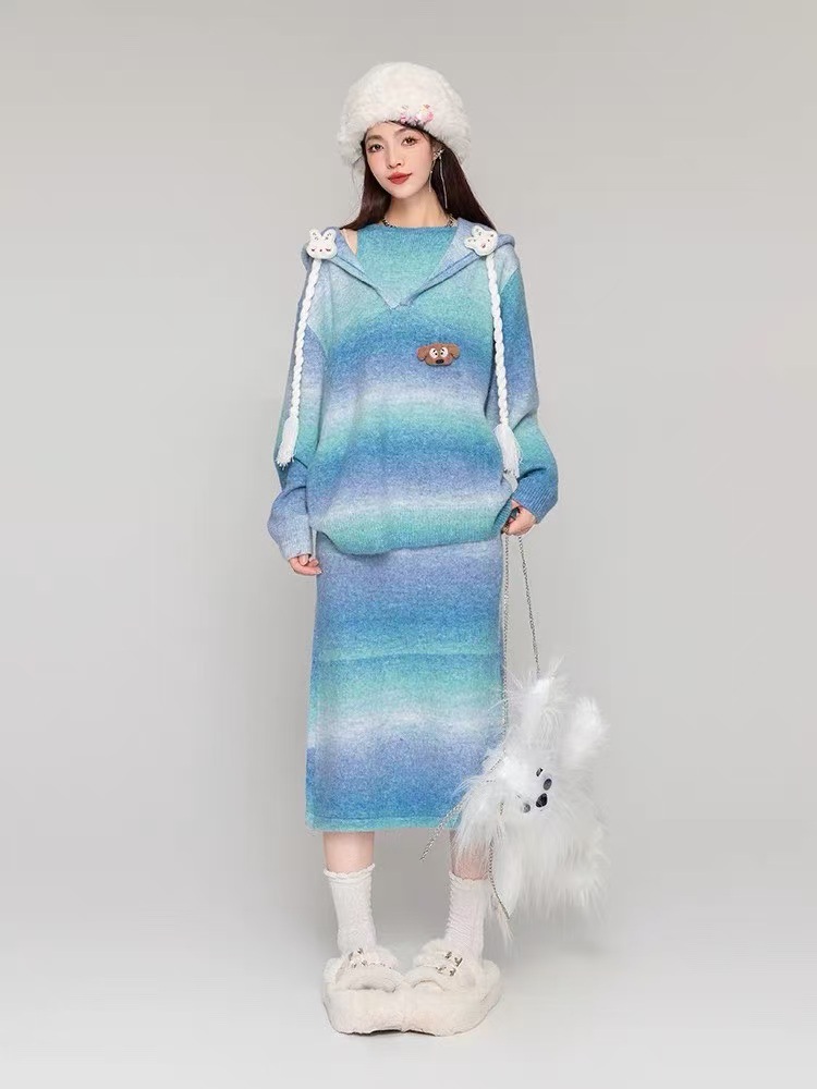 Trendy Color-Block Lazy Style Women's Sweater