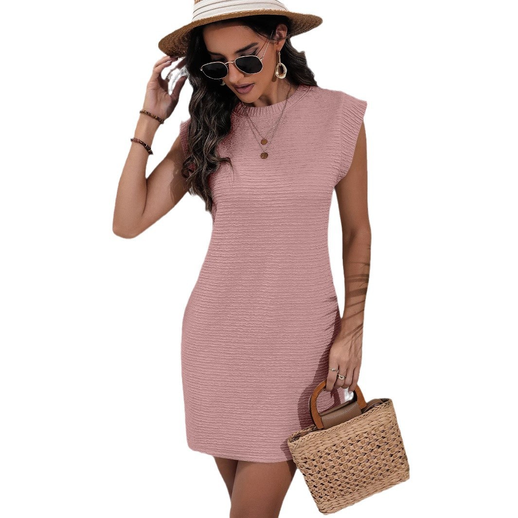 Solid Color Loose Sleeveless A-Line Dress