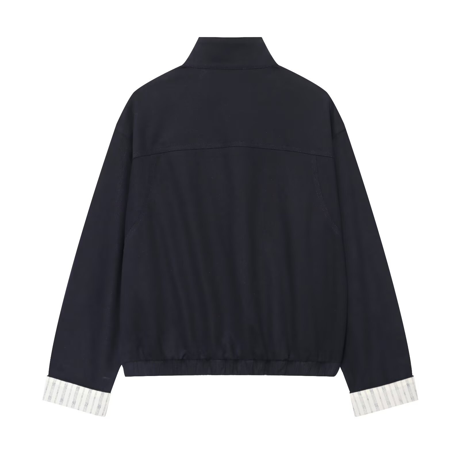 Striped Lapel Collar Loose Casual Jacket