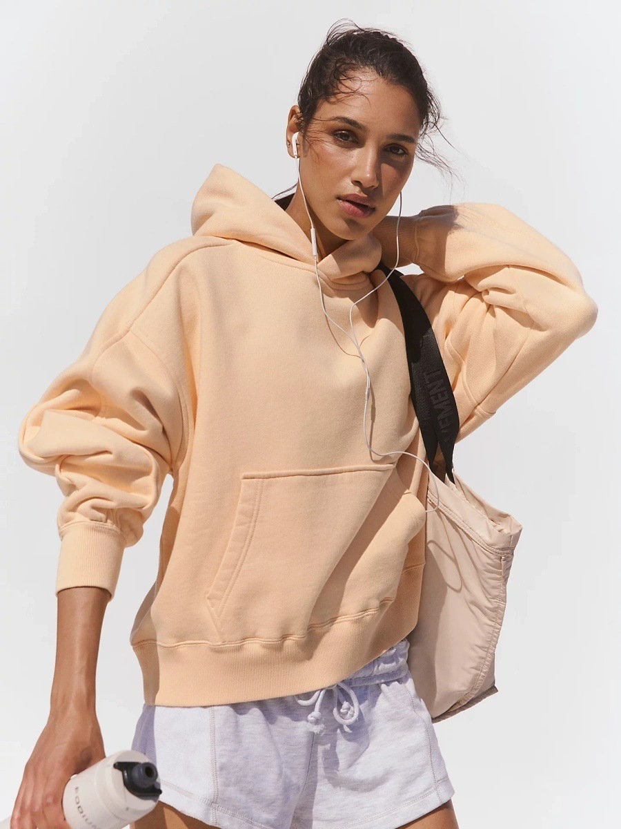 Retro Stand Collar Oversize Windproof Fleece-Lined Jacket with Drawstring