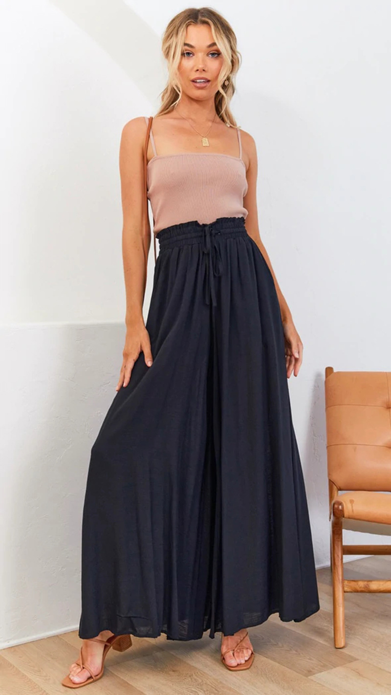 Women's Summer Wide-Leg Pants High-Waist Loose Casual