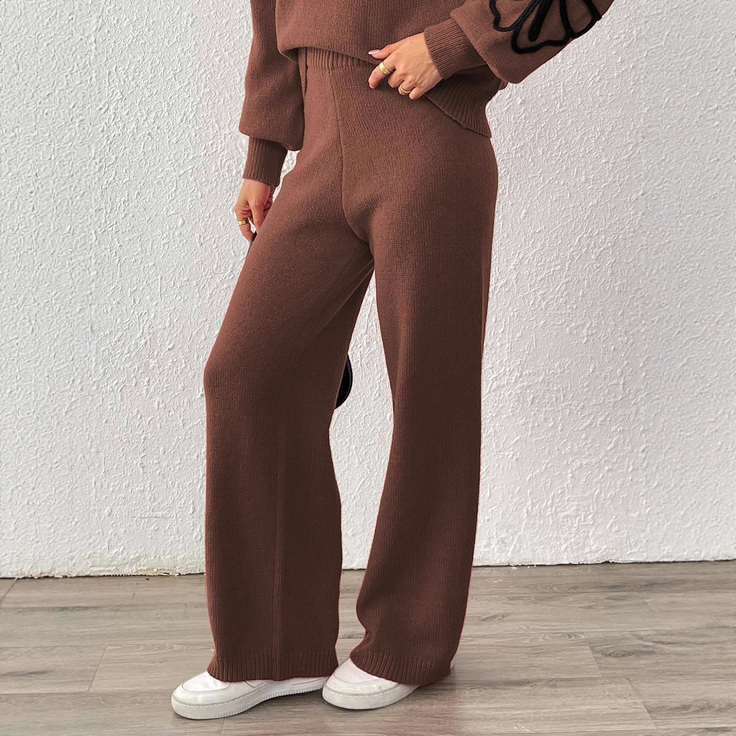 Women's High-Waist Straight Wide-Leg Pants