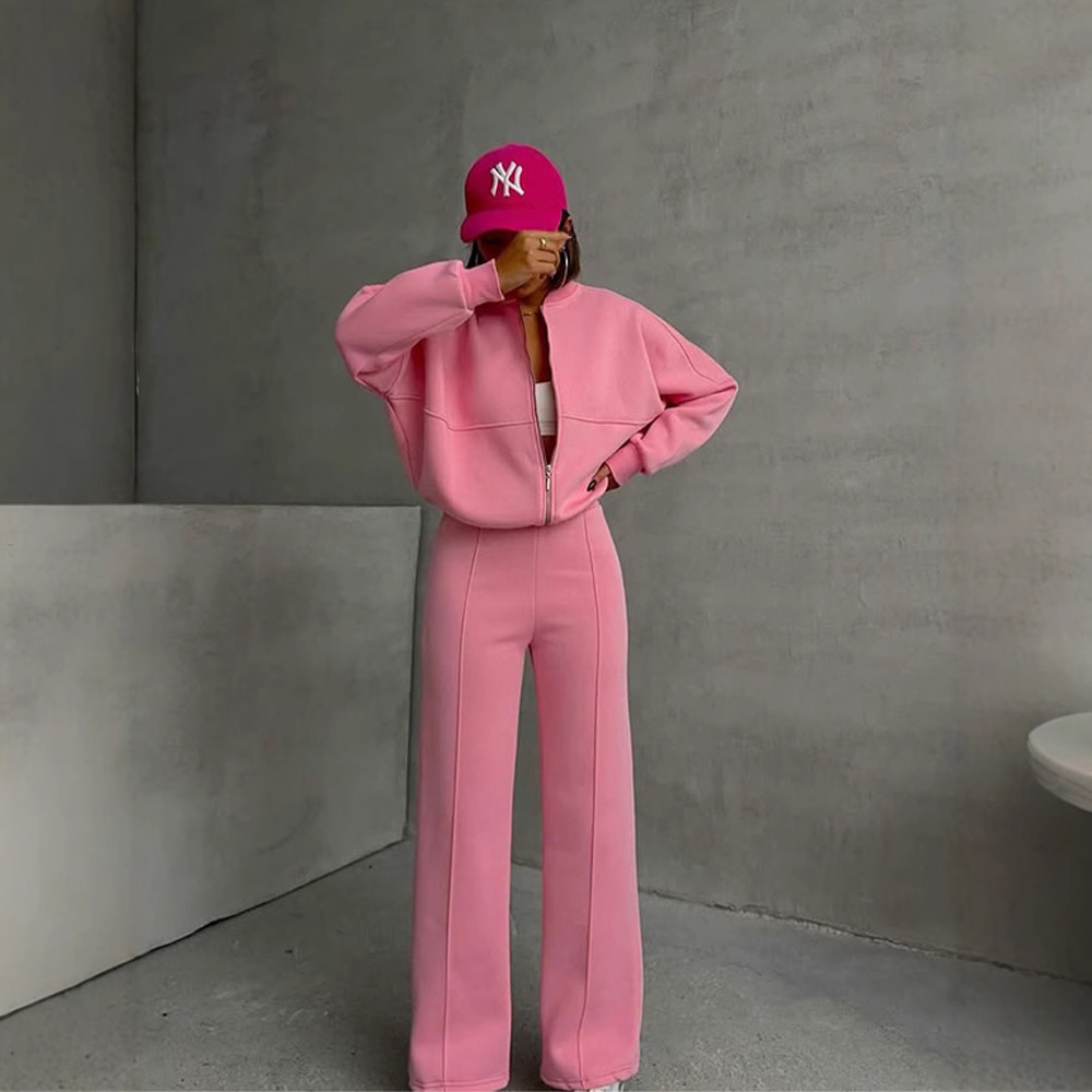 Women's Casual Two-Piece Cardigan and Pants Set Long Sleeve Streetwear
