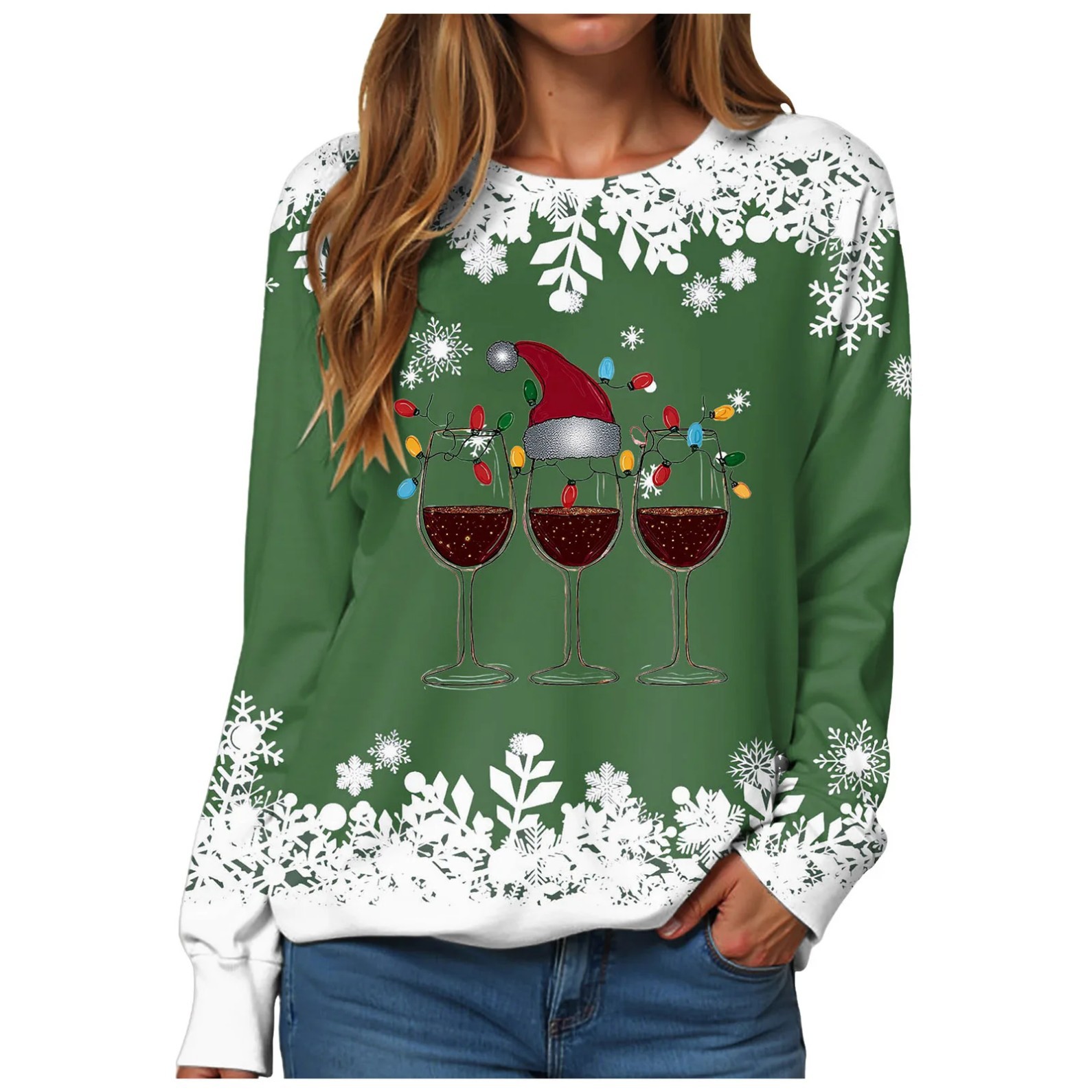 Women's Christmas Print Crewneck Sweatshirt