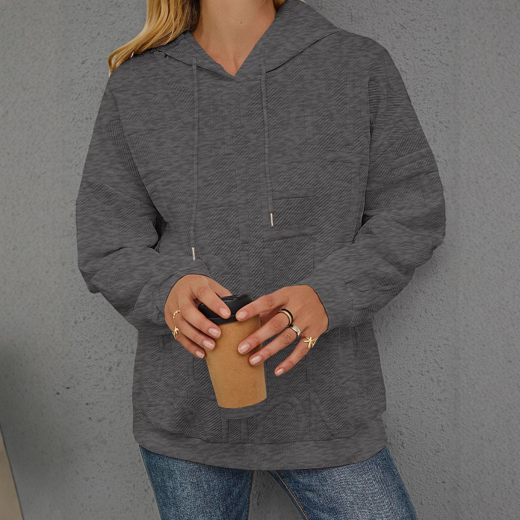 Women's Loose Fit 3D Print Hooded Pullover Sweatshirt
