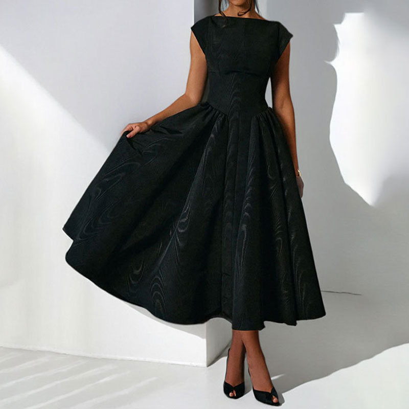 French-Style Open-Back Bodycon Dress Solid Color Sleeveless High Waist