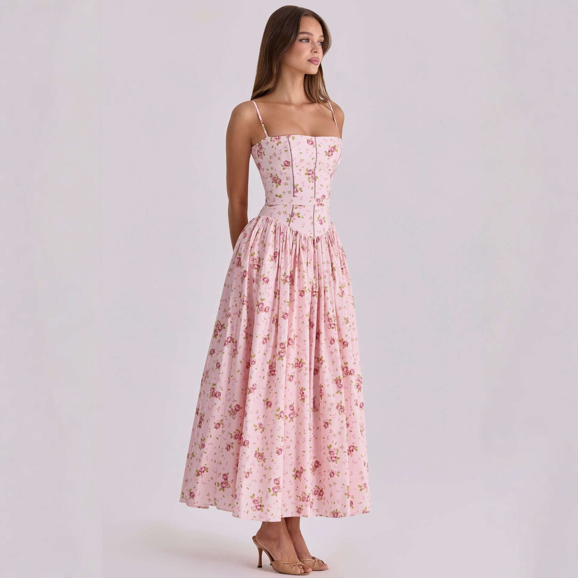 Elegant Slimming Floral Cami Dress