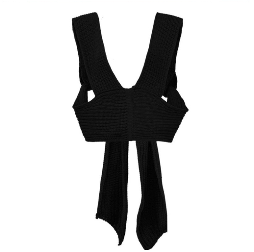 Sexy Cross-Front Knit Cami Top Slim Fit