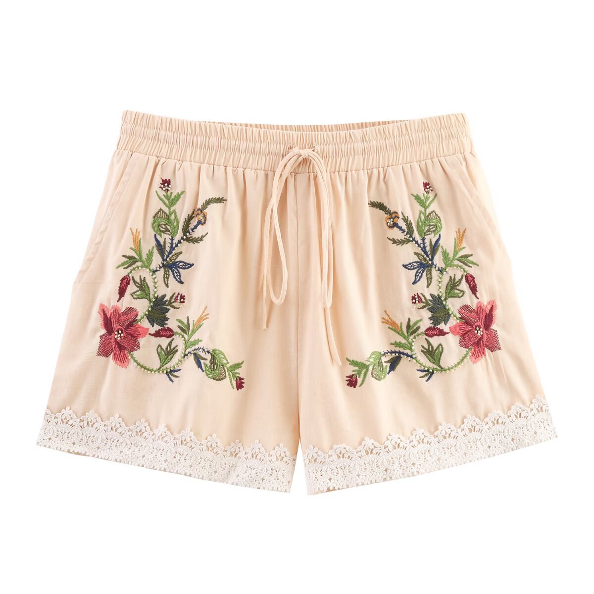 Embroidered Cami Top and Casual Shorts Set
