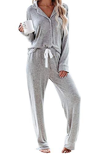 Women's Cuban Collar Printed Long Sleeve Button Set