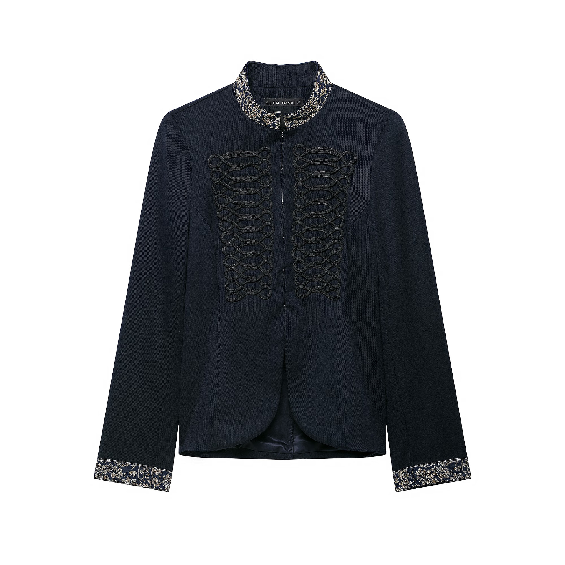 Women's Color-Block Knotted Button Short Blazer