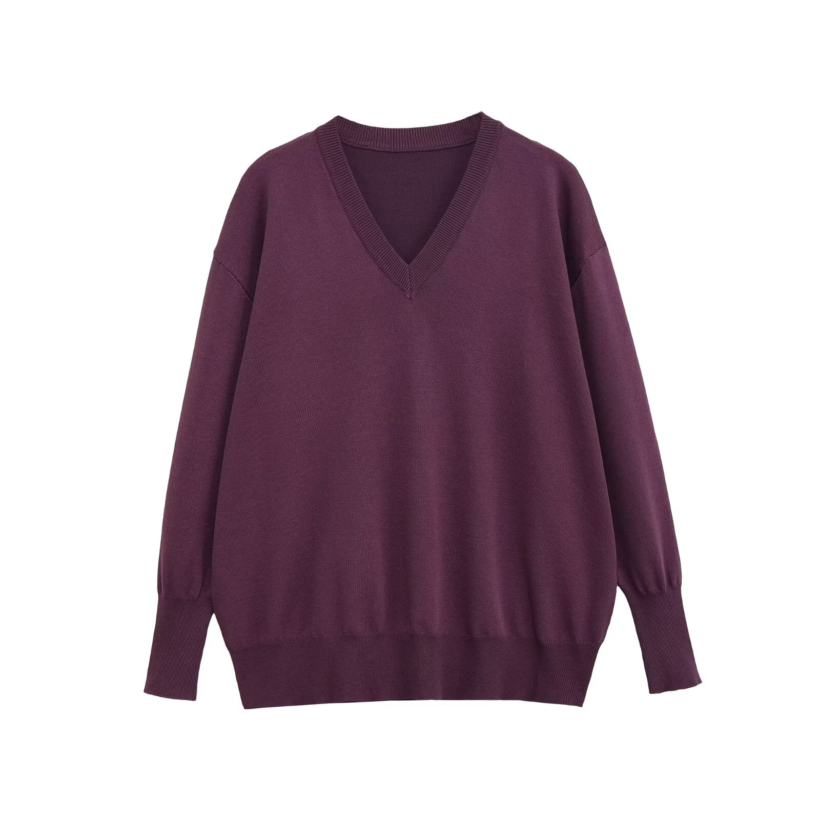 Women's Lazy V-Neck Loose Knit Sweater Cardigan