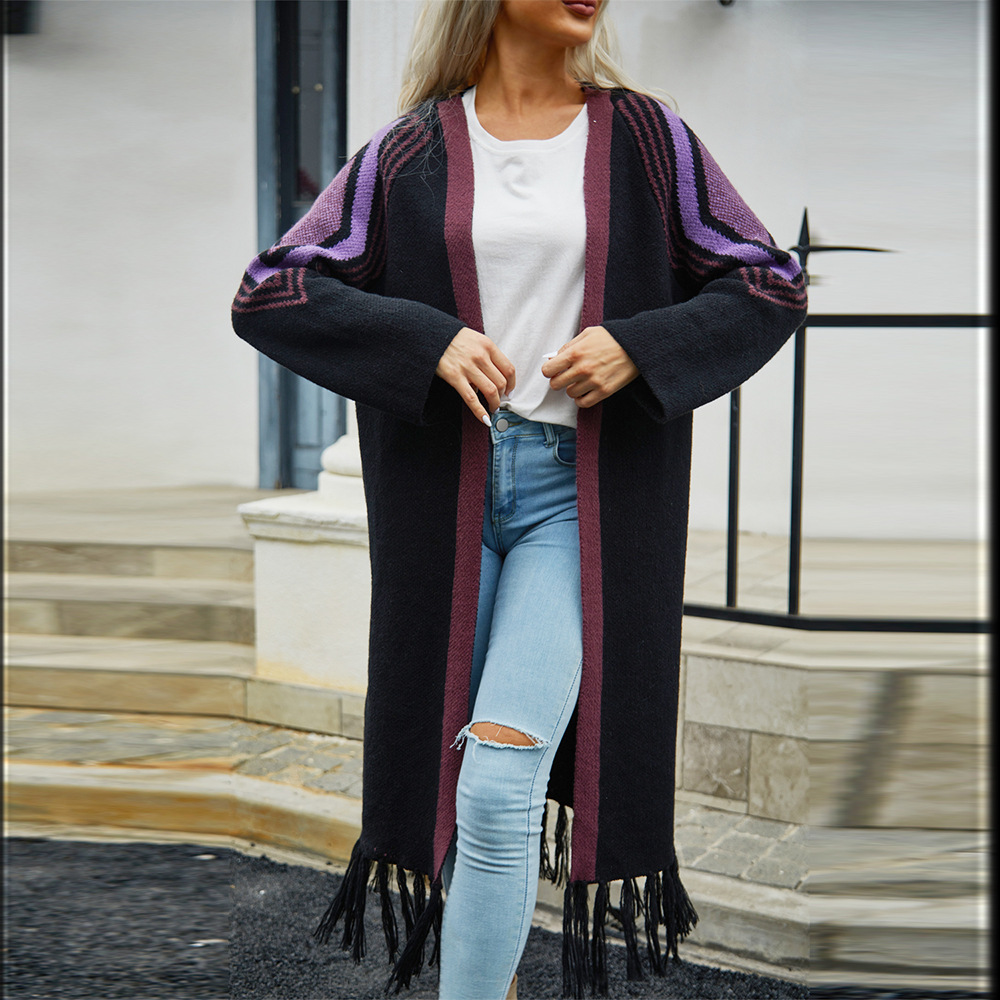 Fringed Long Cardigan Sweater