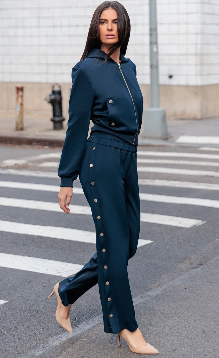 Women's Wide-Leg Pants and Long-Sleeve Button-Down Top Set