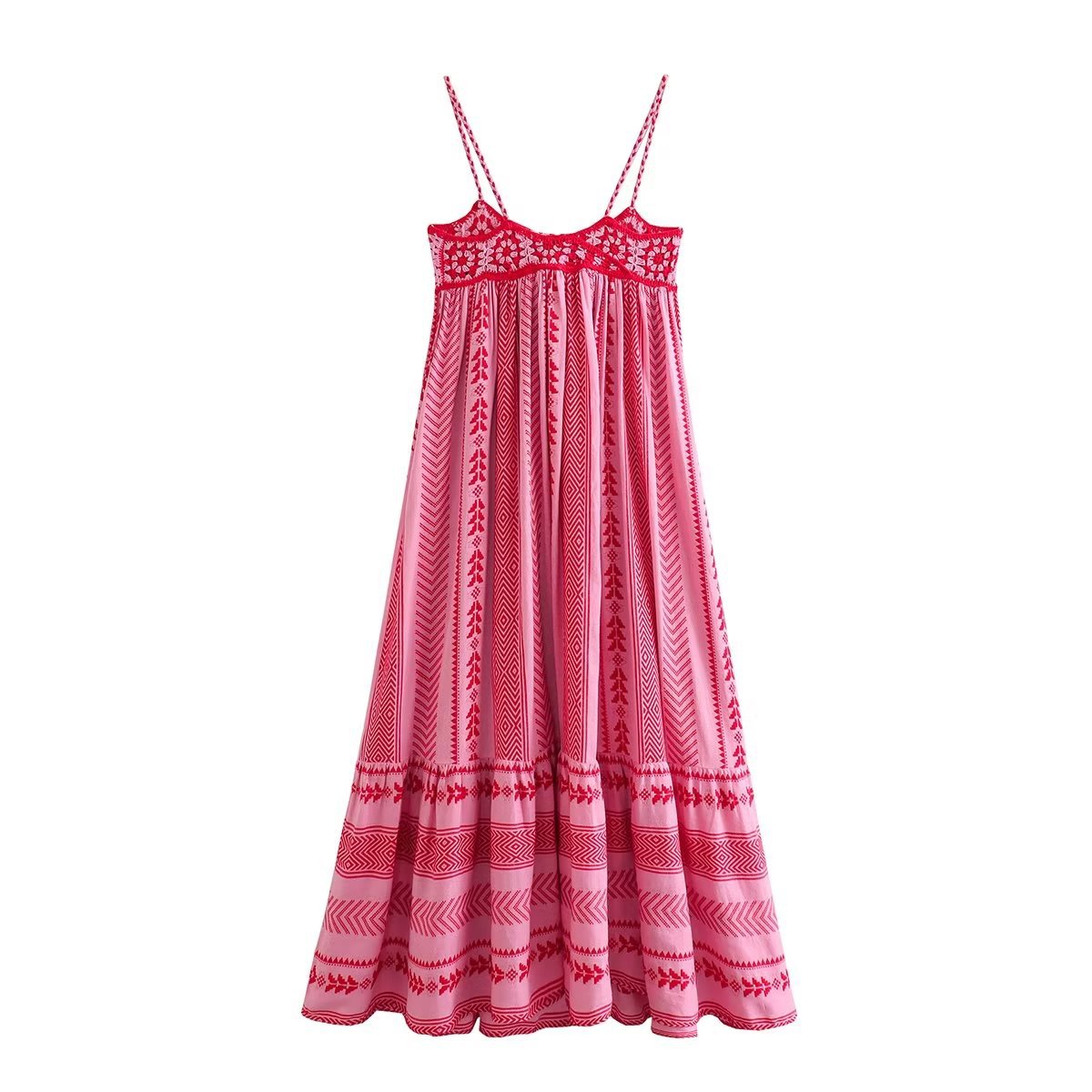 Crochet Spliced Knit Cami Dress