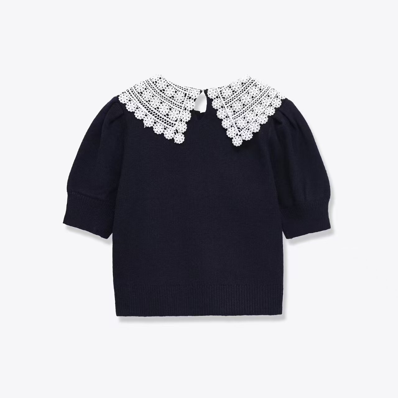 Women's Cropped Doll Collar Knit Sweater