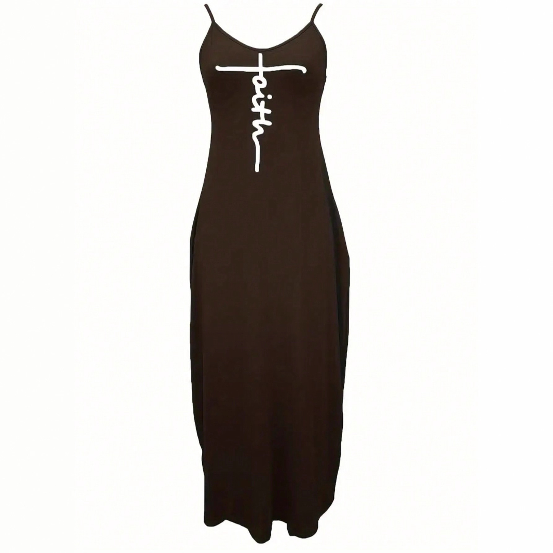 Women's Floral Print V-Neck Cami Maxi Dress with Full Skirt