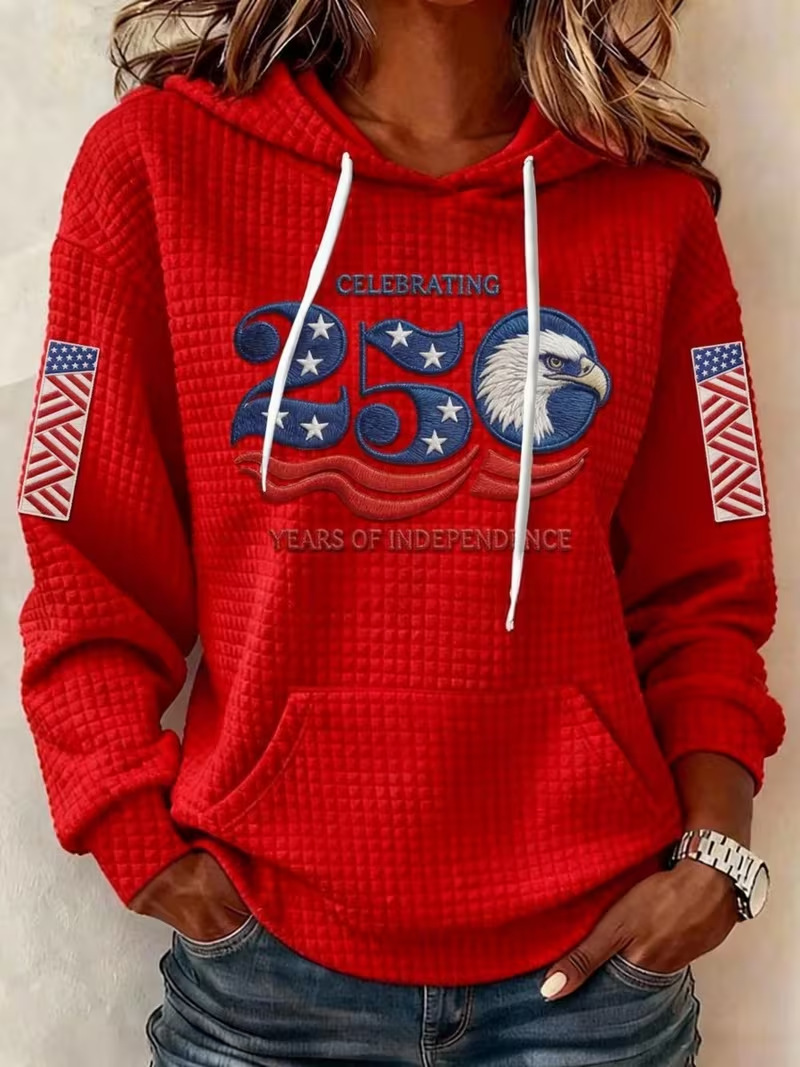 Women's Casual Sweatshirt with Independence Day Print