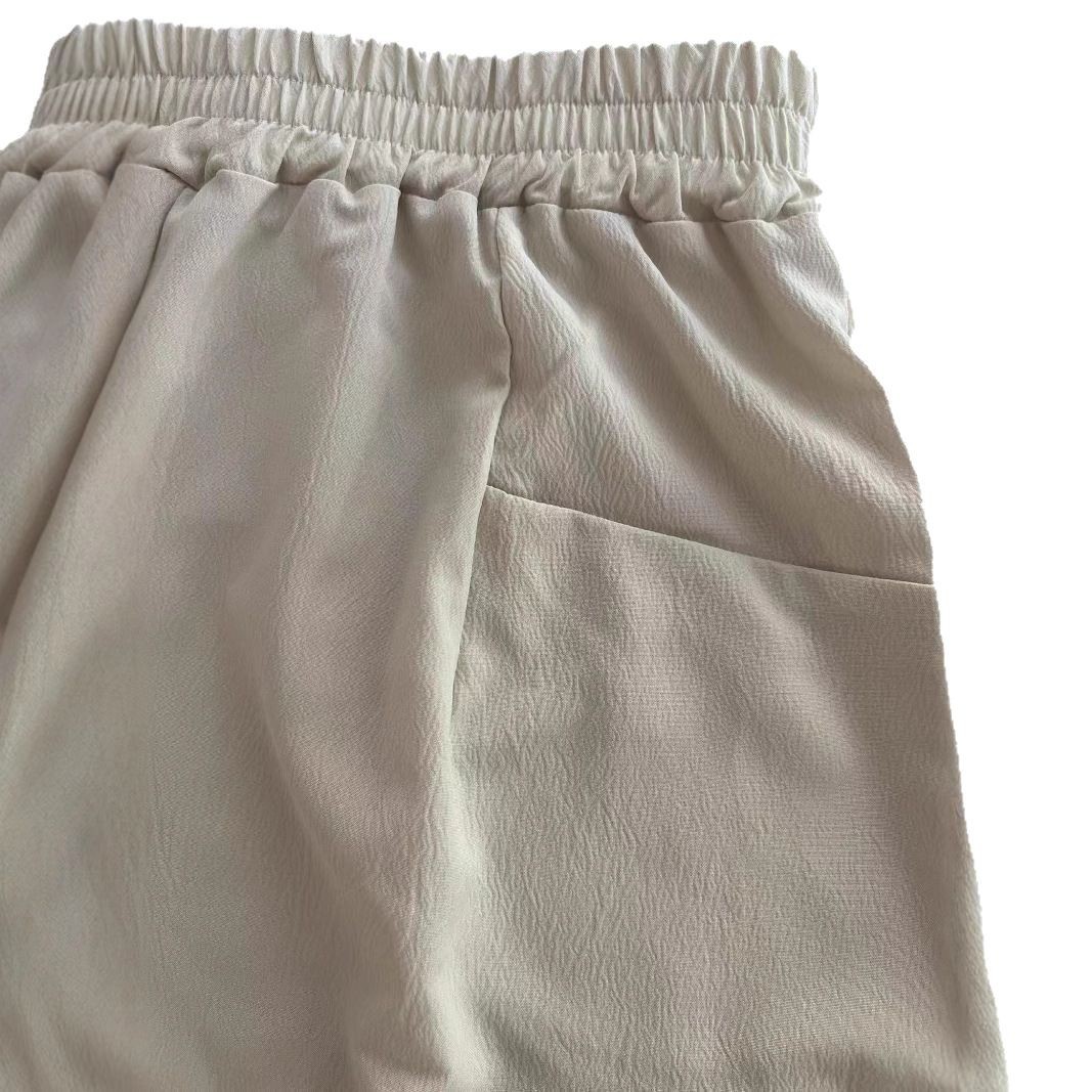 Women's Loose Straight-Leg High-Waist Pants with Pockets