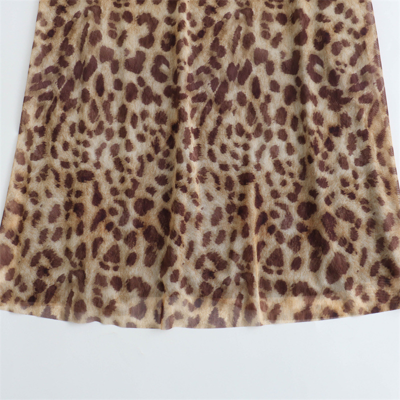 Animal Print Sleeveless Slip Dress
