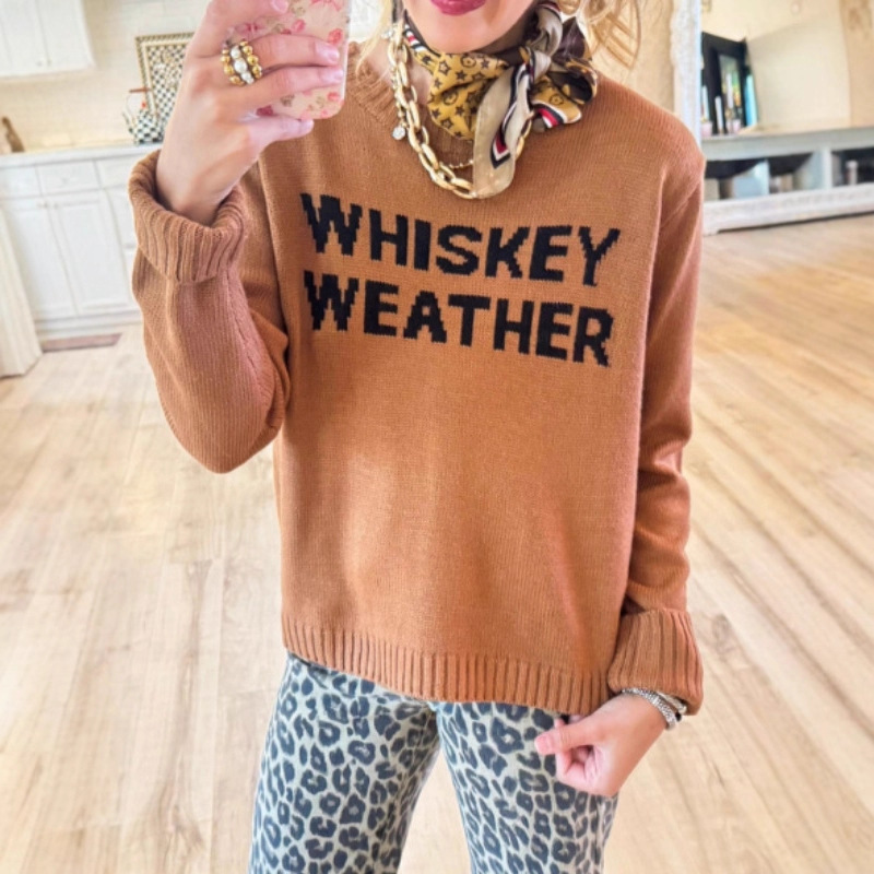 Women's Tree & Star Print Crewneck Sweatshirt