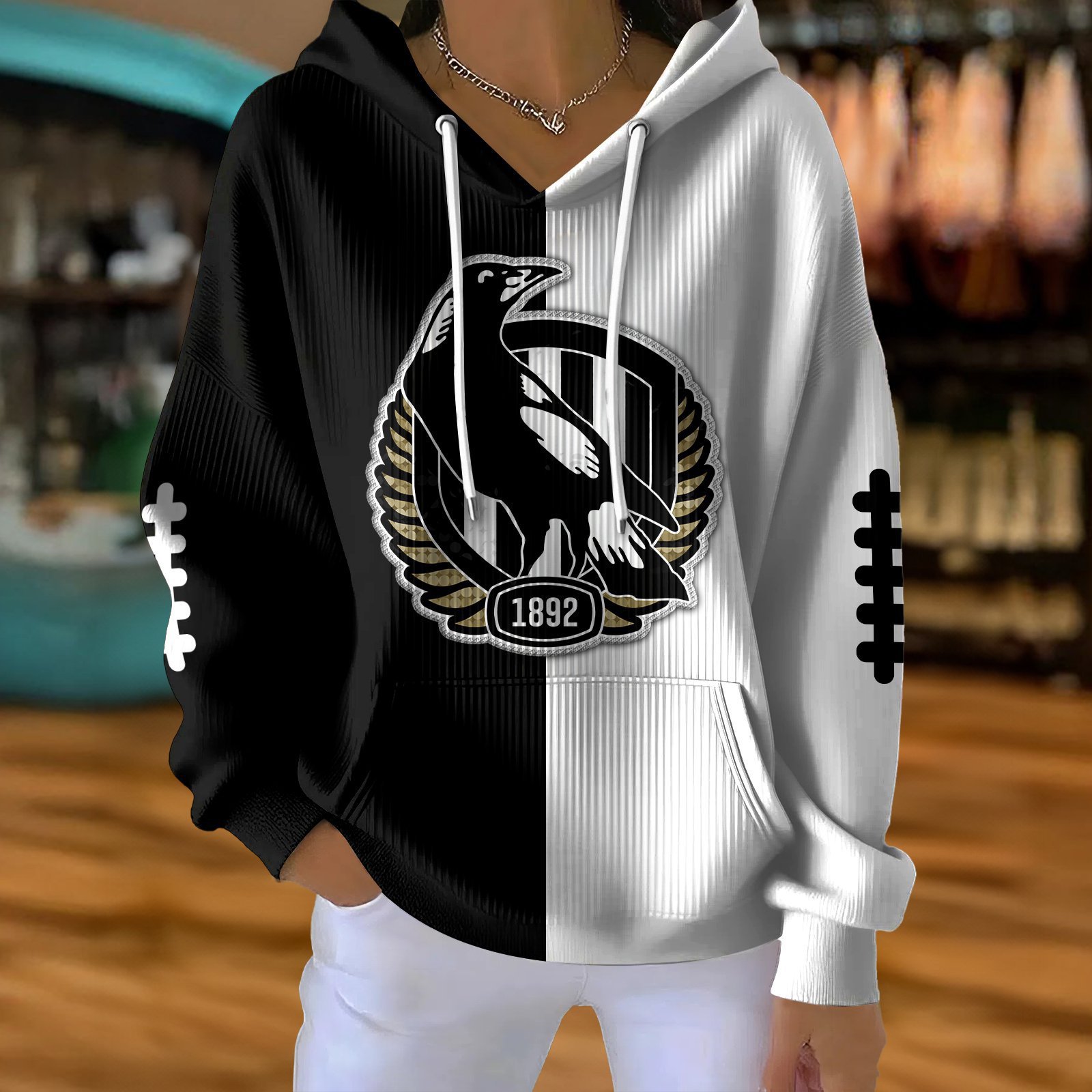 Women's American Sports Graphic Print Casual Hoodie