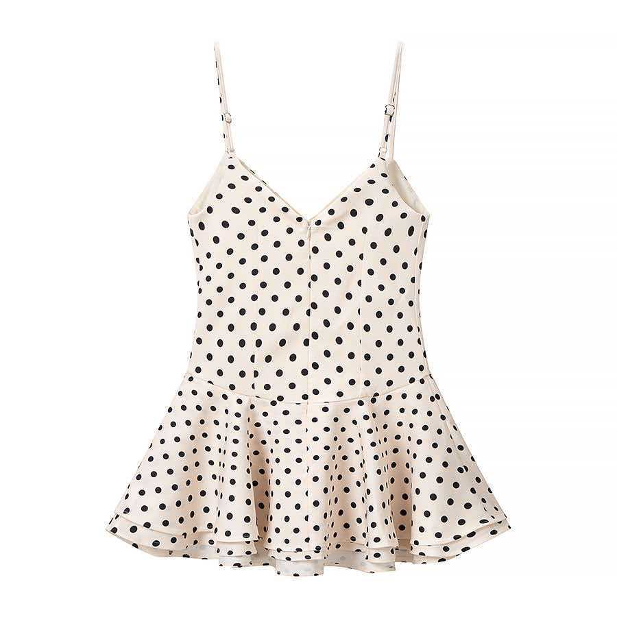 Women's Polka Dot Cami Dress Sleeveless Bodycon Short