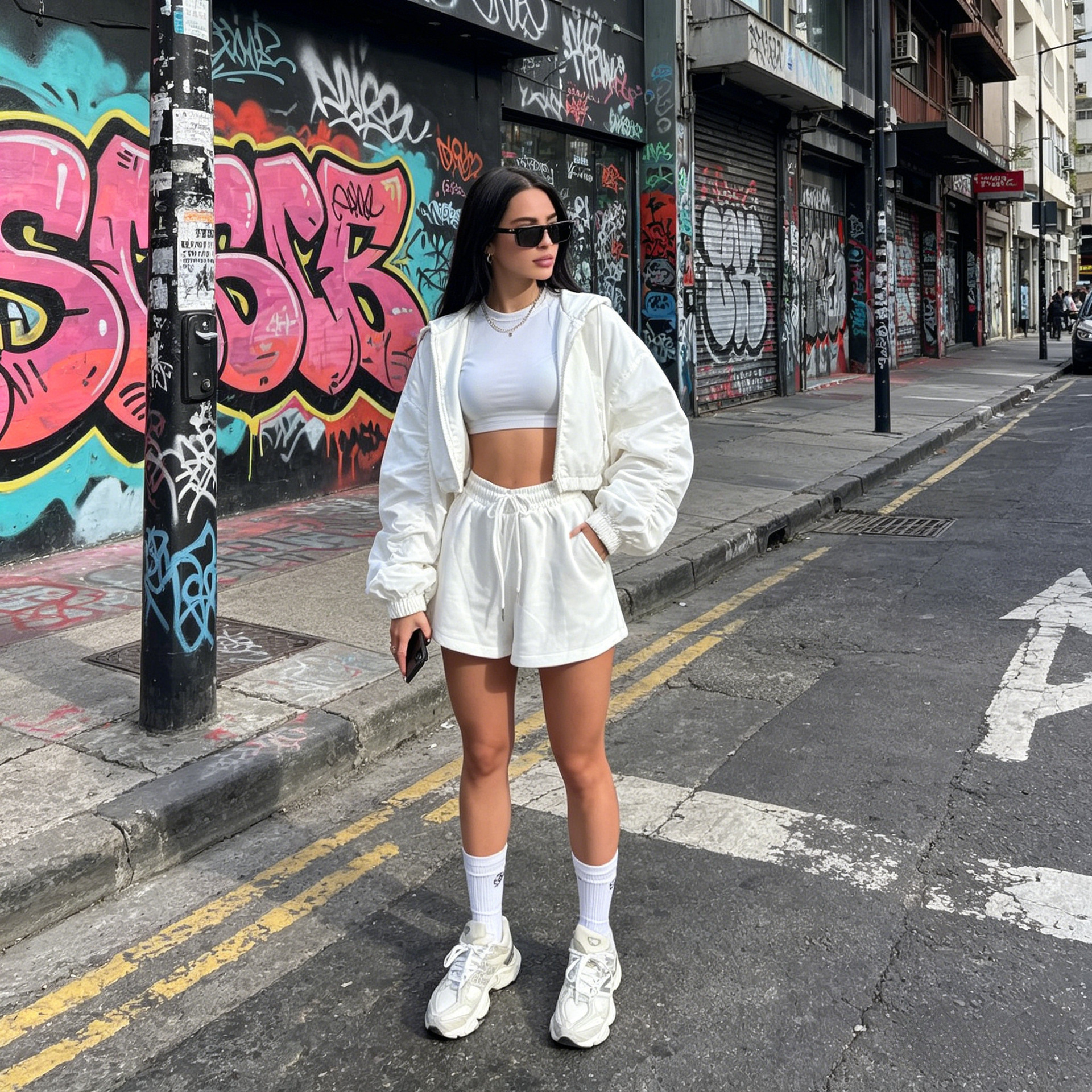 Women's Hooded Sweatshirt & Shorts Two-Piece Set