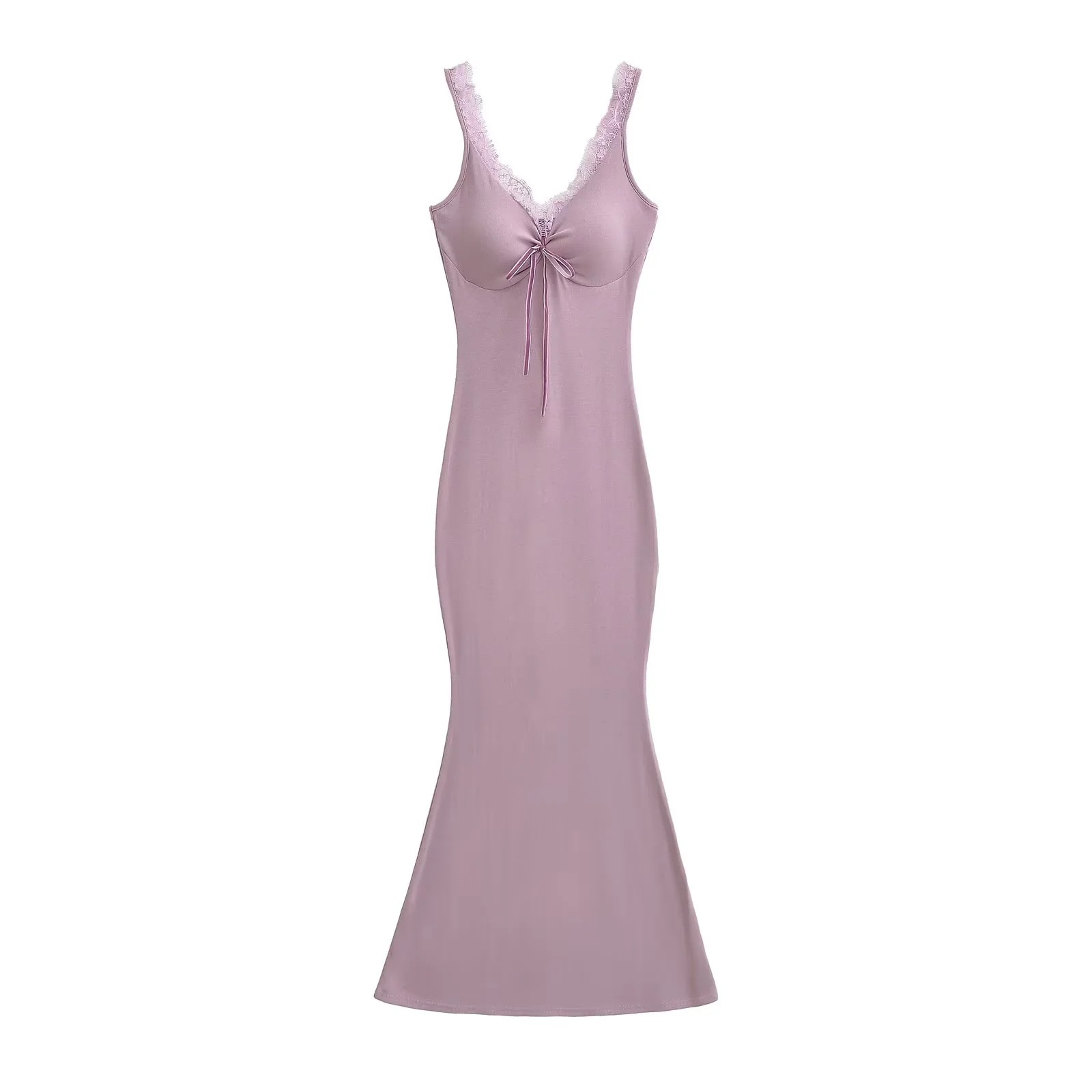 Women's Sleeveless V-Neck Bodycon Mermaid Dress with Padded Bust