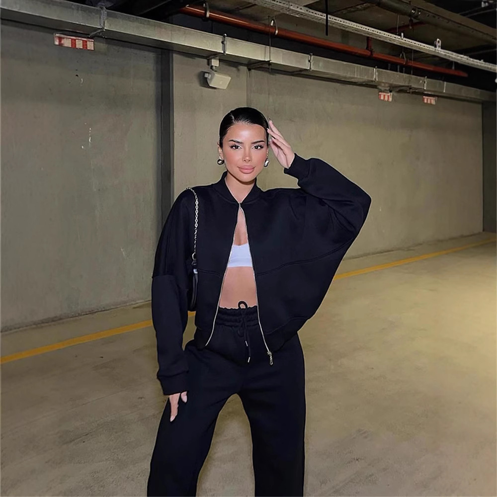 Women's Casual Two-Piece Cardigan and Pants Set Long Sleeve Streetwear