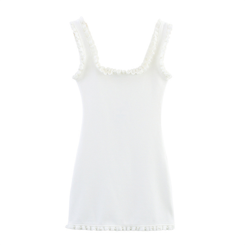 Minimalist Color-Block Slim-Fit Sleeveless Dress