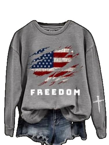 Women's American-Style Freedom Graphic Crewneck Sweatshirt