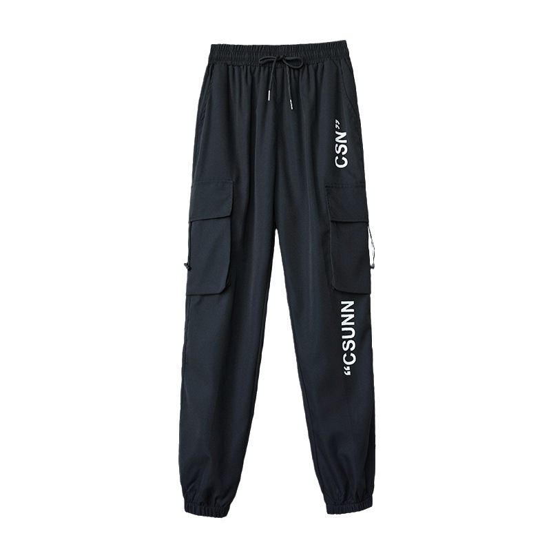 Women's Summer Printed Casual Jogger Pants Korean Loose Slimming Cropped