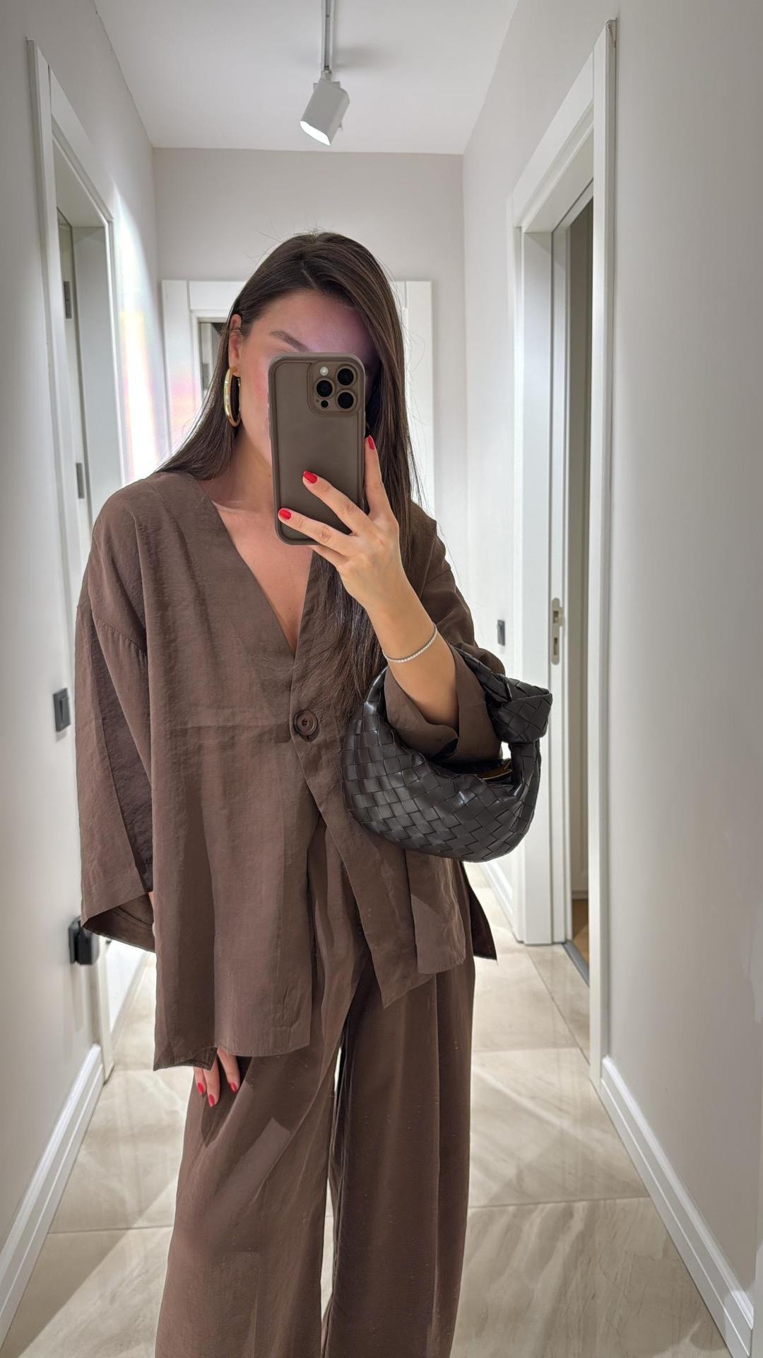 Women's V-Neck Top and Wide-Leg Pants Casual Set
