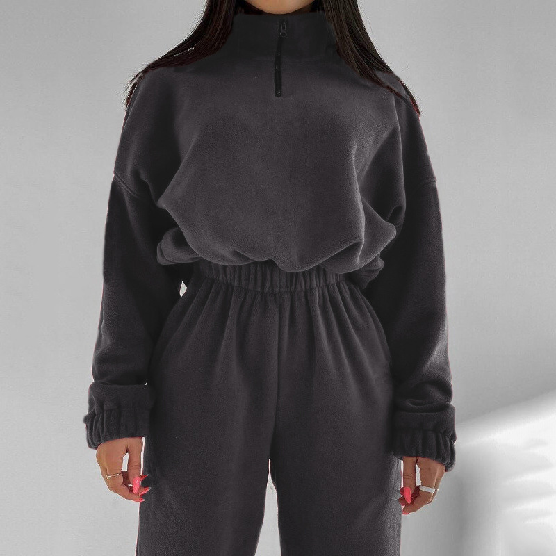 Women's Fleece-Lined Zip-Up Hoodie & Pants Set