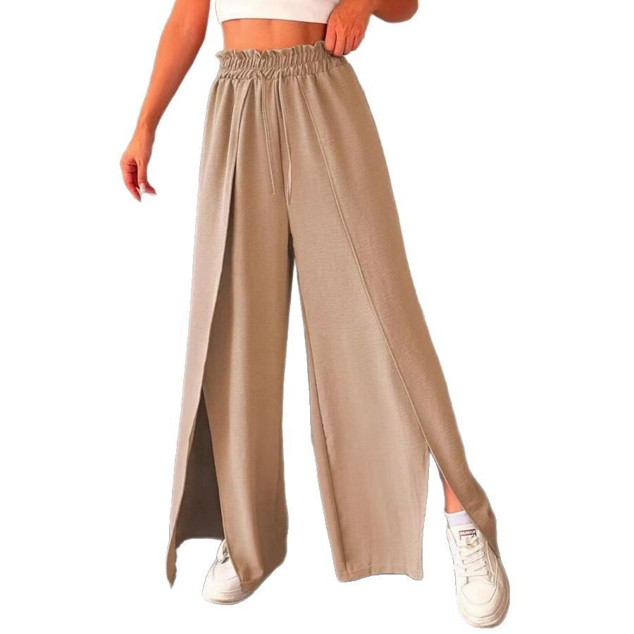 Women's High-Waist Pleated Wide-Leg Pants Loose Fit