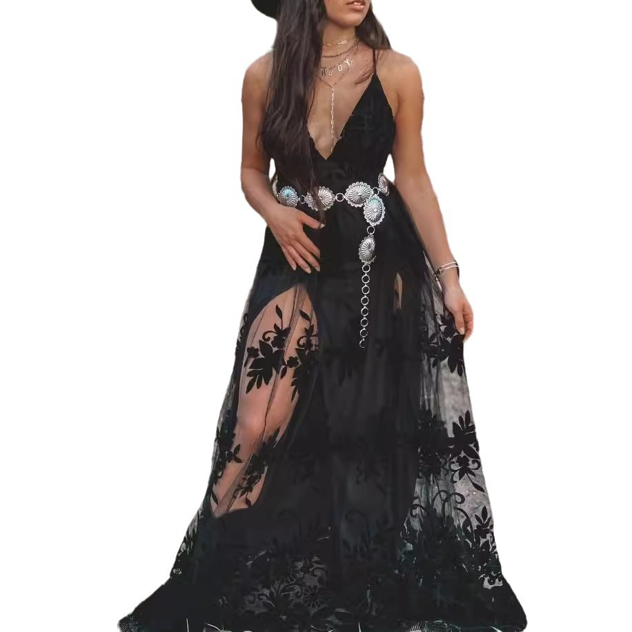 Women's Sleeveless V-Neck Slip Maxi Dress
