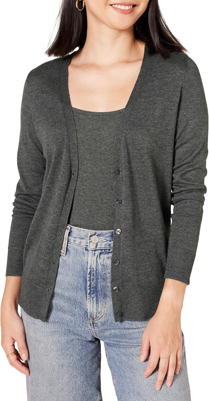 Women's Knit Single-Breasted Long-Sleeve Cardigan Sweater