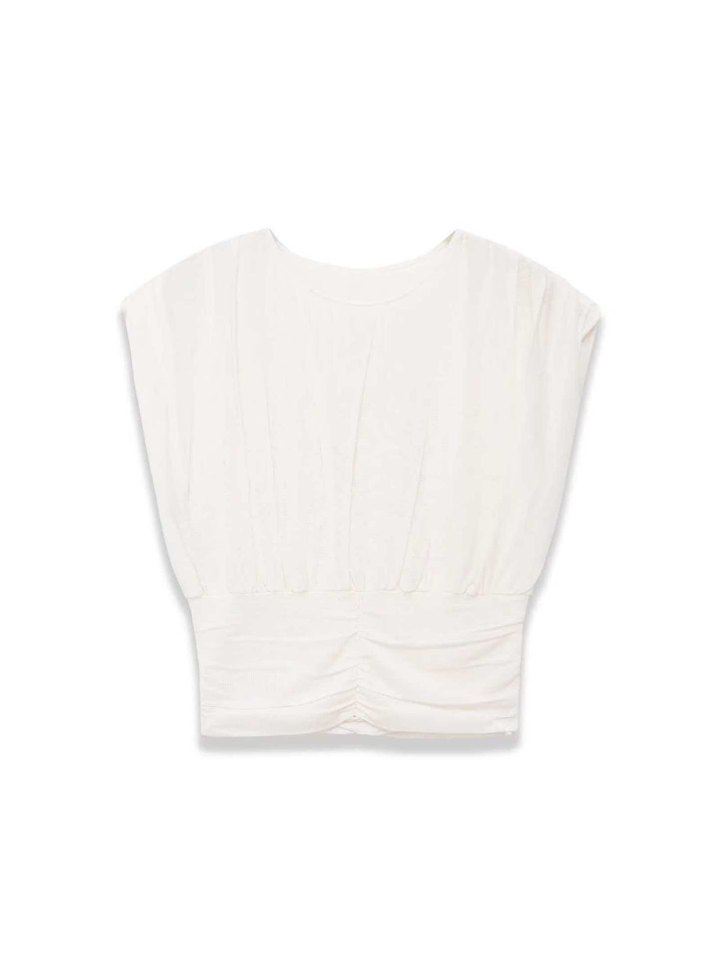 Women's Sleeveless Pleated Knit Tank Top