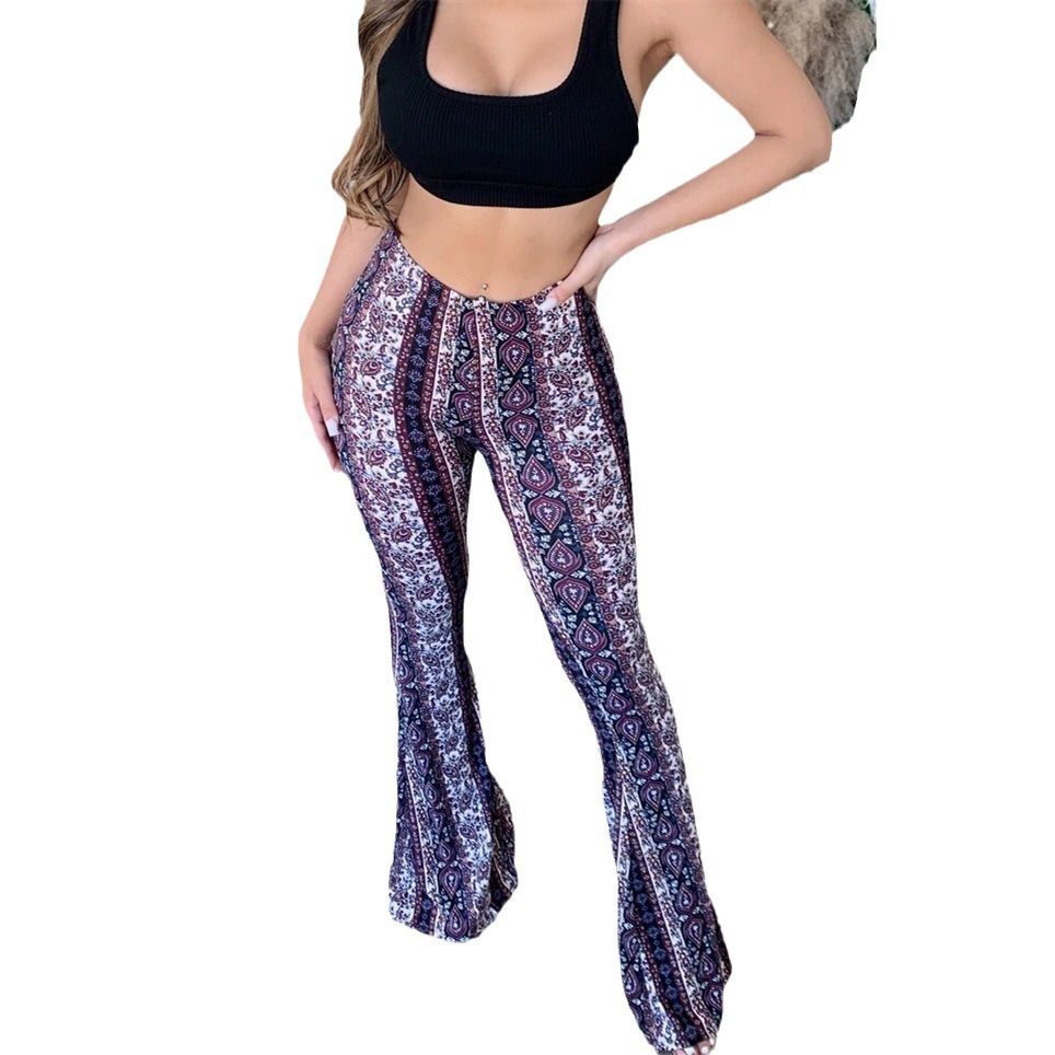 Bohemian High-Stretch Slim Fit Flare Pants for Women