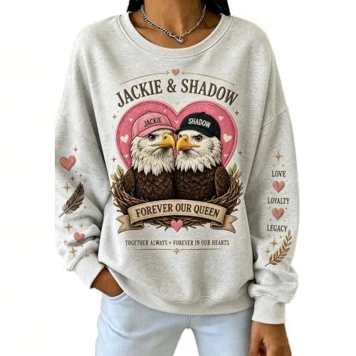 Women's Pumpkin Eagle Letter Heart Print Casual Sweatshirt