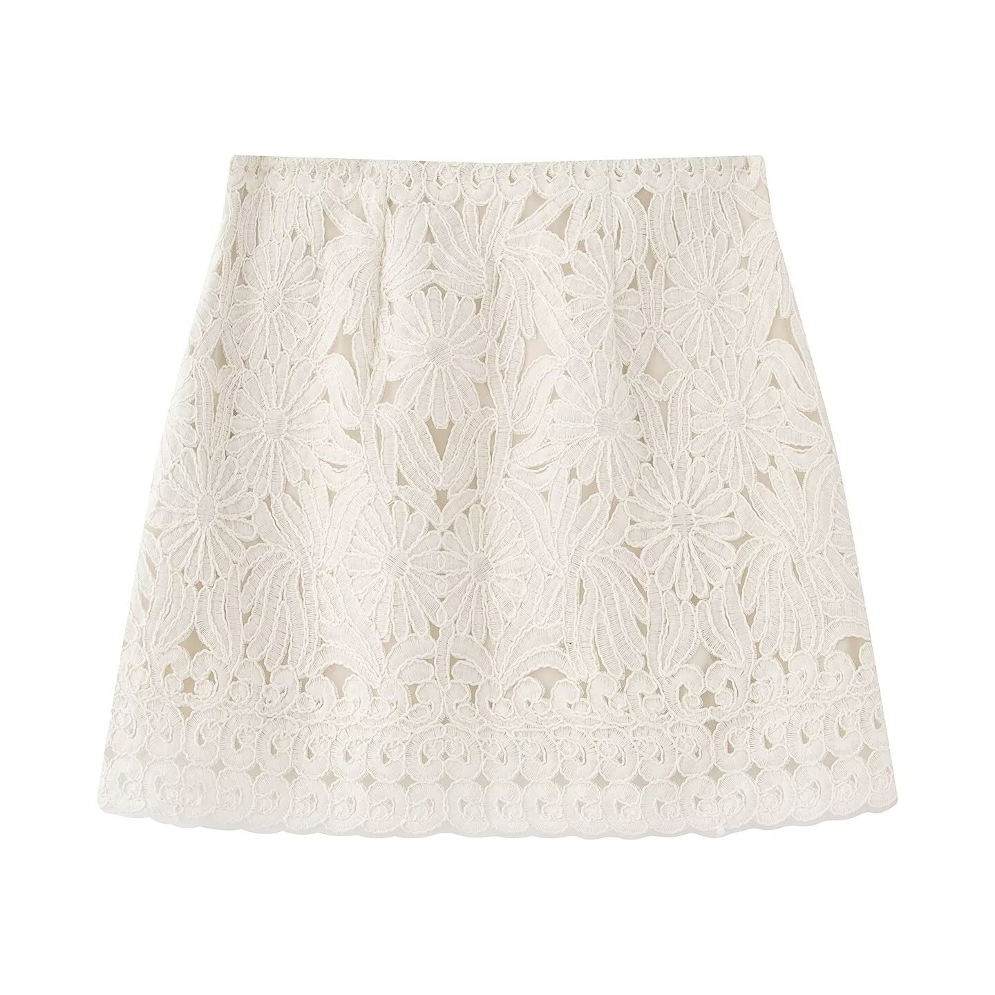 Embroidered Faux Two-Piece Top and Mini Skirt Set
