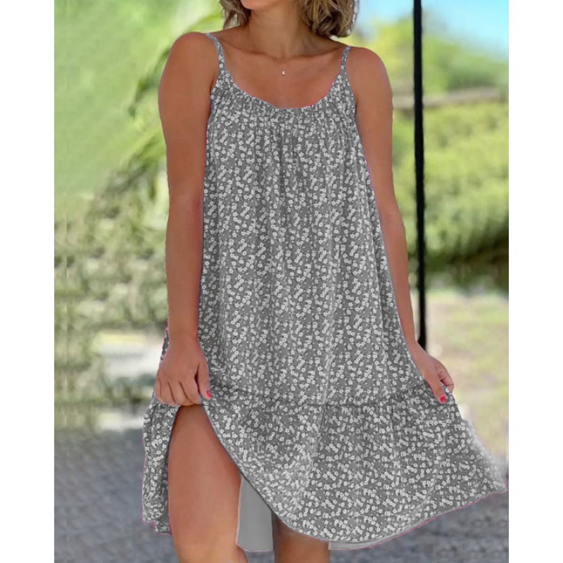 Floral Print Sleeveless Maxi Dress Plus Size S-5XL