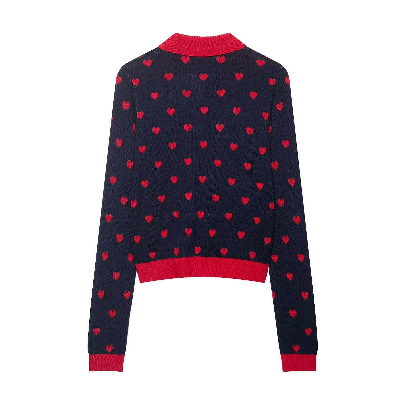 Women's Heart Jacquard Knit Cardigan