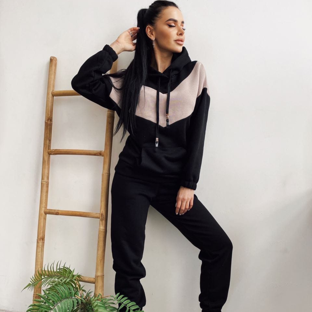 Women's Casual Sportswear Two-Piece Sweatsuit Set