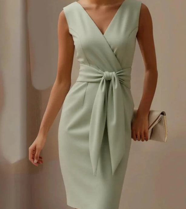 Women's Sleeveless Bow A-Line Mini Dress