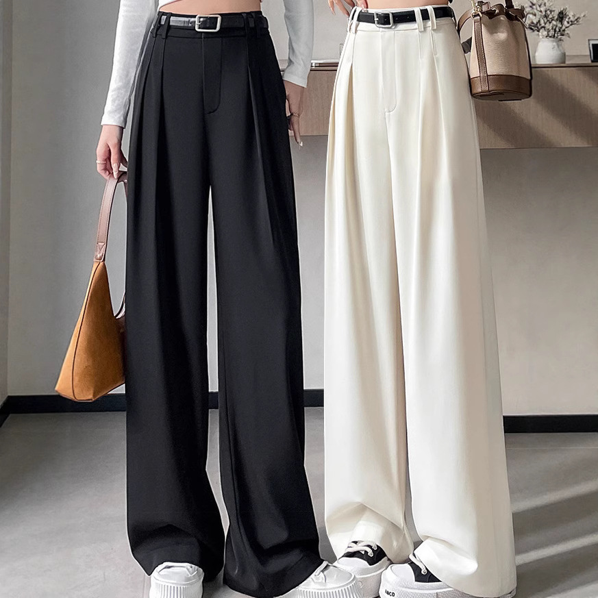 Women's High-Waist Straight-Leg Dress Pants Slimming Loose Fit