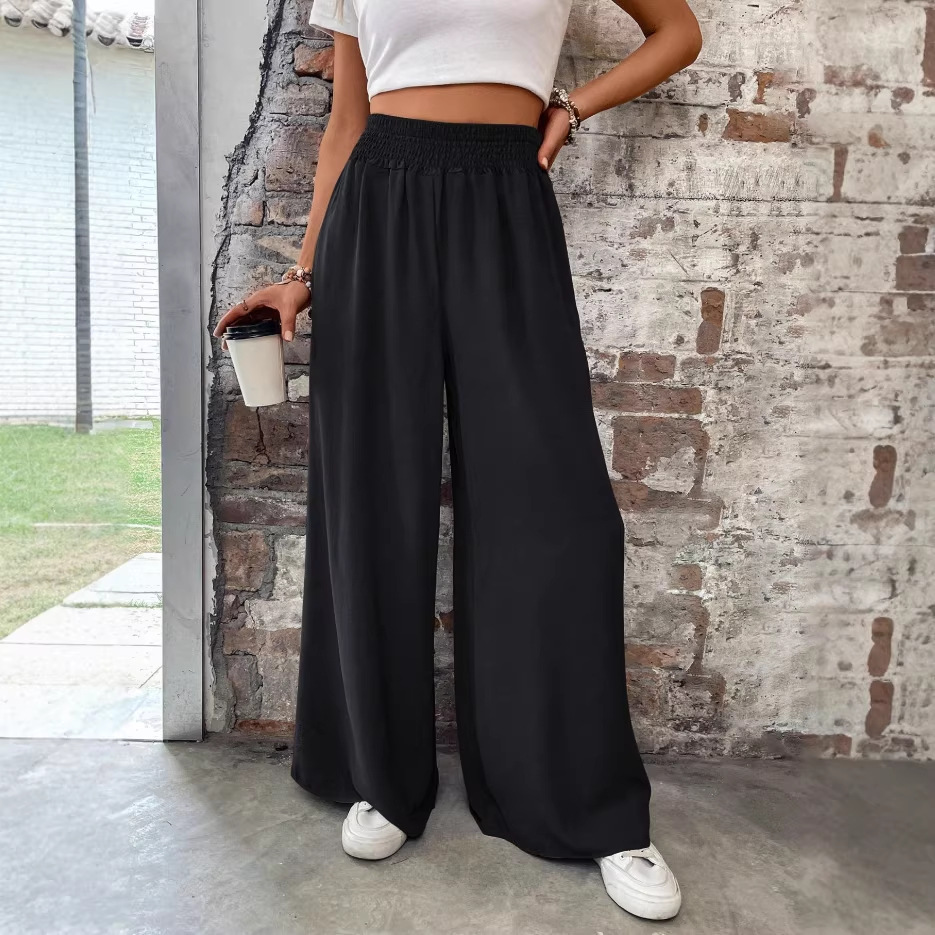Women's High-Waist Wide-Leg Pants with Pockets